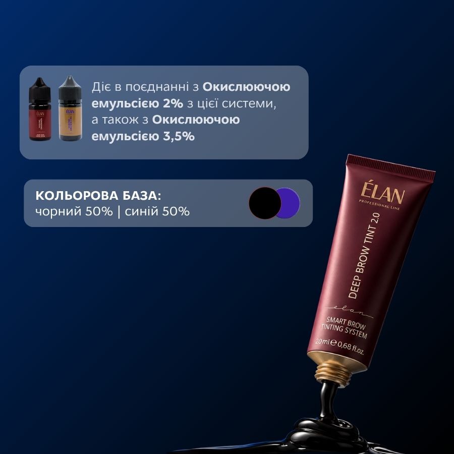 Фарба для вій «Deep Brow Tint 2.0» 02 BLUE BLACK (20 мл)