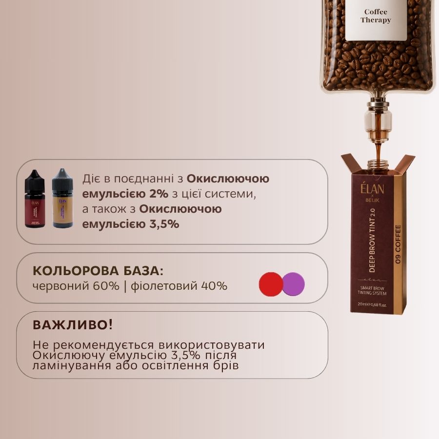 Фарба для брів «Deep Brow Tint 2.0» 09 COFFEE deep brown (20 мл)
