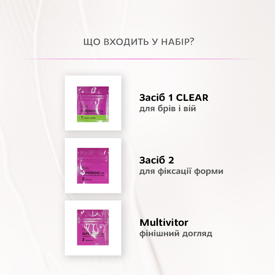 Набор средств для ламинирования бровей и ресниц в саше SUPERSONIC 2.0
